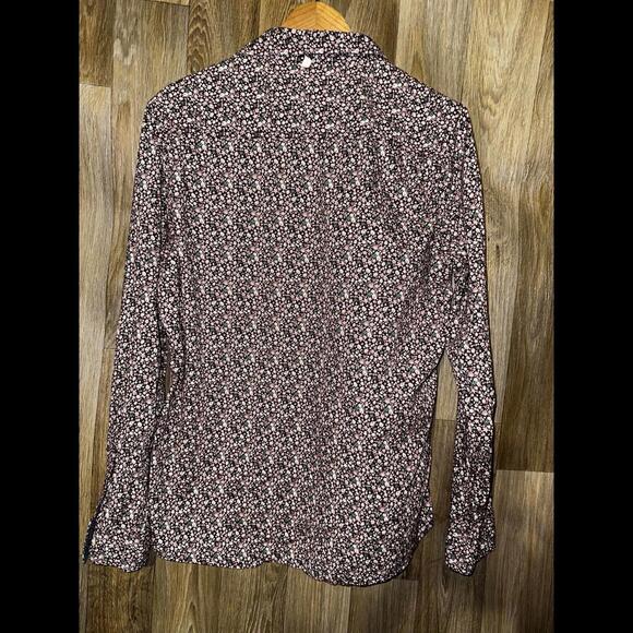 Paper denim & Cloth Easy Iron Button Front Shirt  Floral Sz Medium Mens Slim - Picture 2 of 5